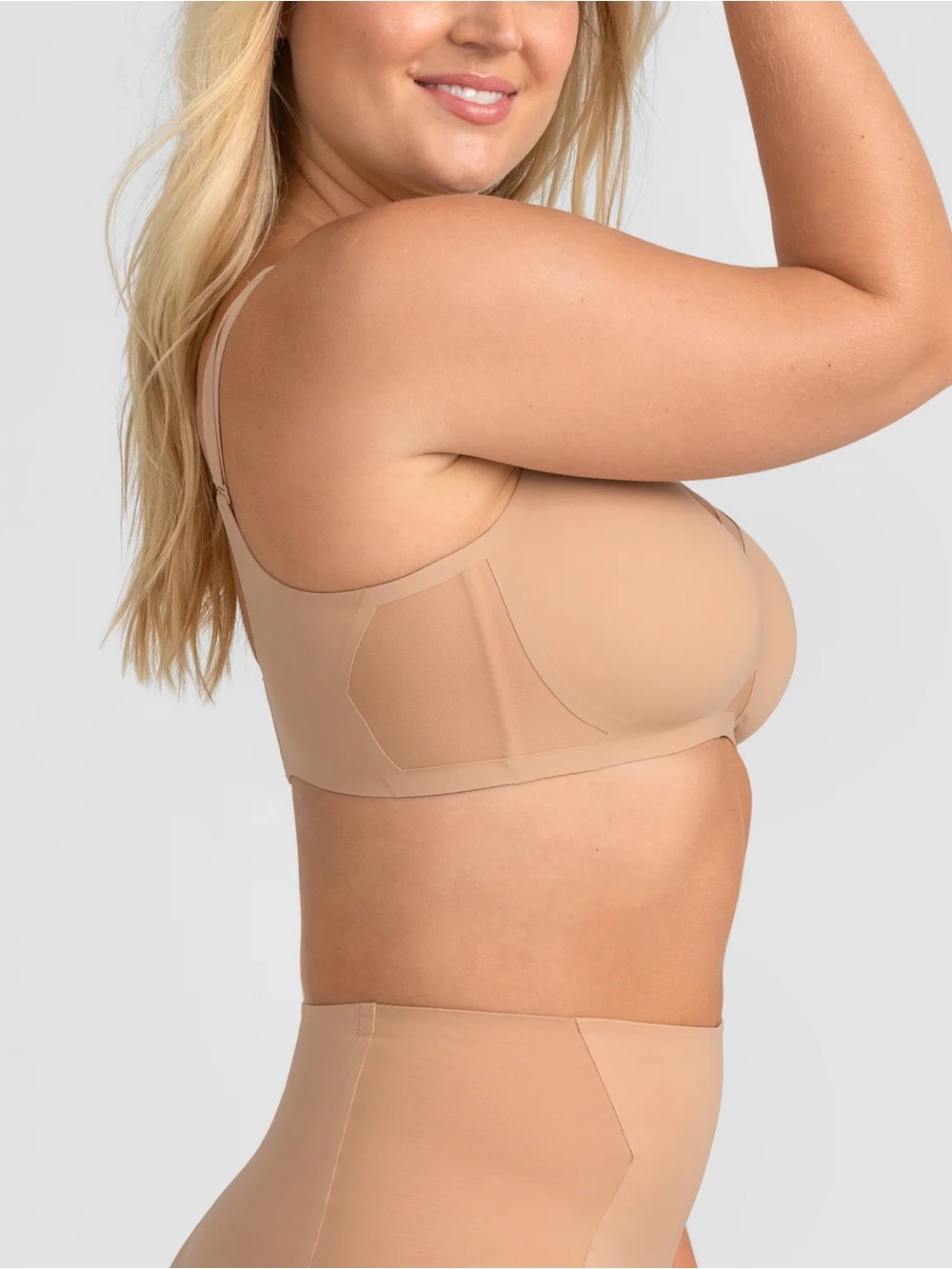 Honeylove Wire Free Cross Over Bra Sand Size 32D - Picture 2 of 6
